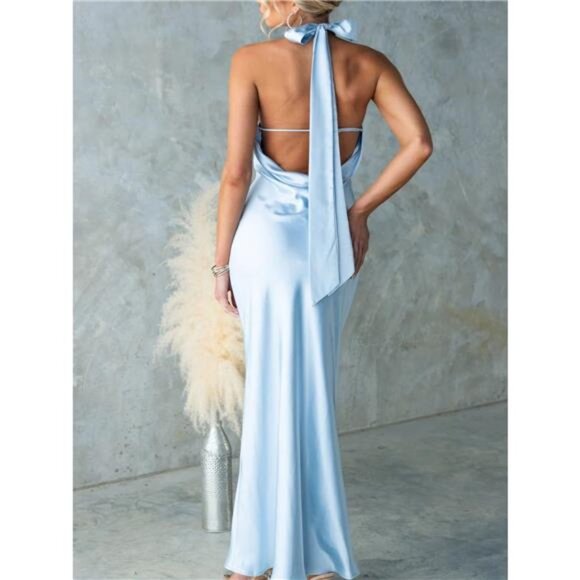 Backless Halter Neck Maxi Dress - Picture 6 of 15